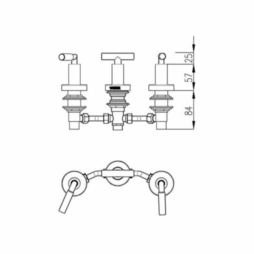 Grifería Bidet con Transferencia Línea Cyrano Lever Vasser