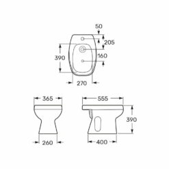 Bidet de Pie Lluvia con 1 Orificio Mónaco Roca