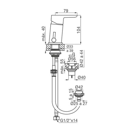 Grifería Monocomando para Bidet Línea Puelo FV