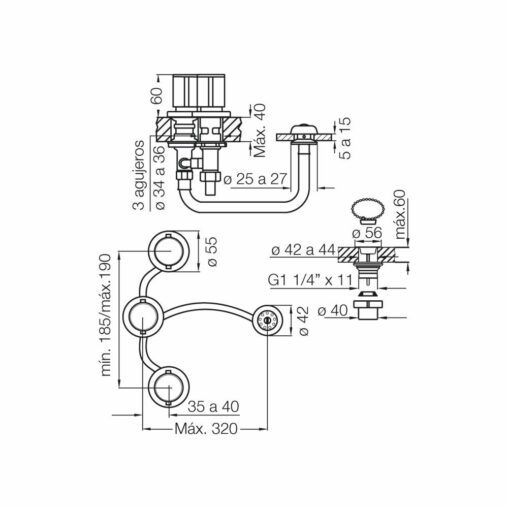 Grifería Bidet con Transferencia Línea California FV