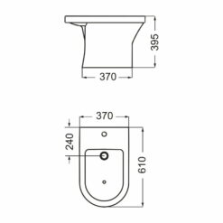 Bidet de Pie con 1 Orificio Varese Ferrum