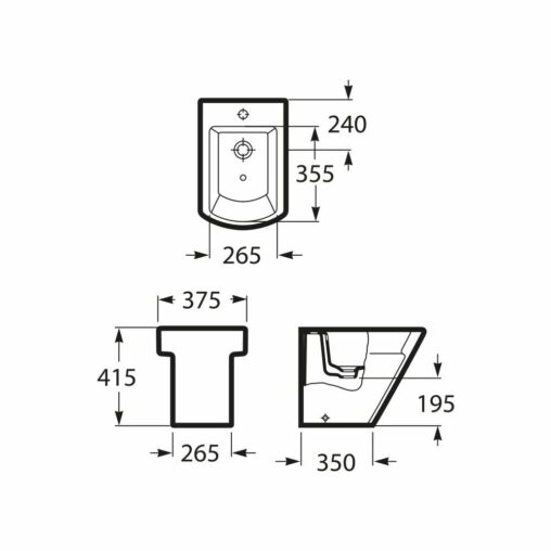 Bidet de Pie Lluvia con 1 Orificio Roca