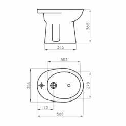 Bidet de Pie con 1 Orificio Andina Ferrum